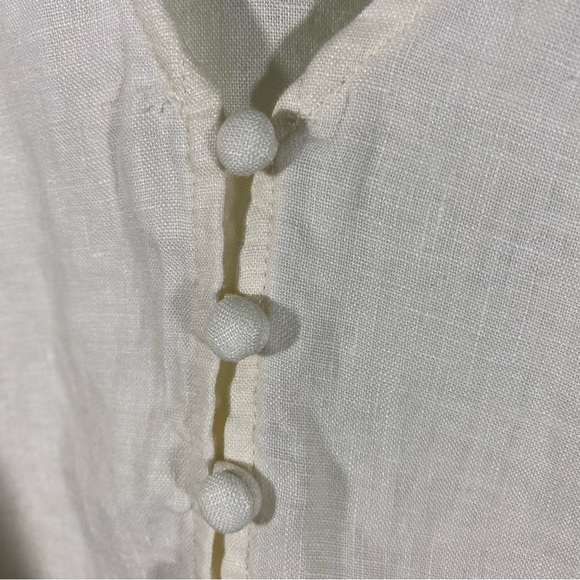 NWT Madewell natural off white linen Angel wing sleeves button front top 16 - Picture 8 of 10
